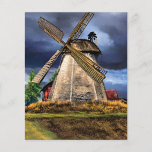 Beautiful Netherlands Windmill Landscape - Drawing Flyer
