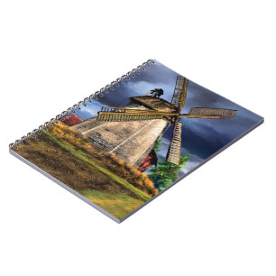 Beautiful Netherlands Windmill Landscape - Drawing Notebook