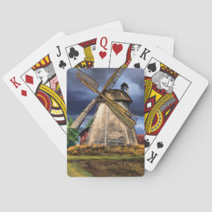 Beautiful Netherlands Windmill Landscape - Drawing Playing Cards