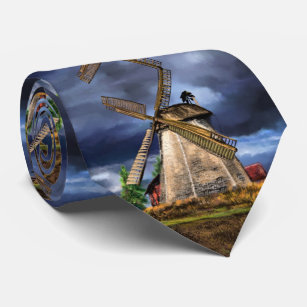 Beautiful Netherlands Windmill Landscape - Drawing Tie