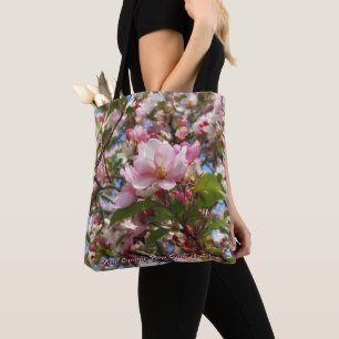 Beautiful new spring apple tree flowers tote bag