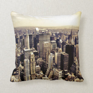 Beautiful New York City Skyscrapers Skyline Throw Pillow
