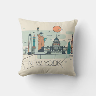 Beautiful New York Throw Pillow