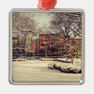 Beautiful New York Winter Metal Ornament
