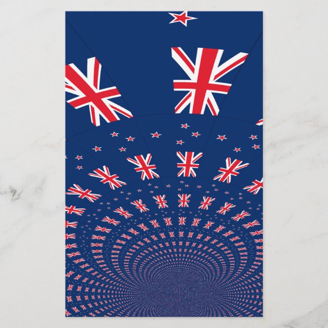 Beautiful New Zealand Flag Art Print Design (Front)