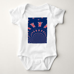 Beautiful New Zealand Flag Art Print Design Baby Bodysuit