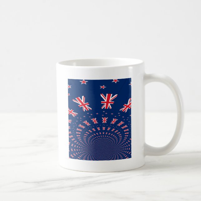 Beautiful New Zealand Flag Art Print Design Coffee Mug (Right)