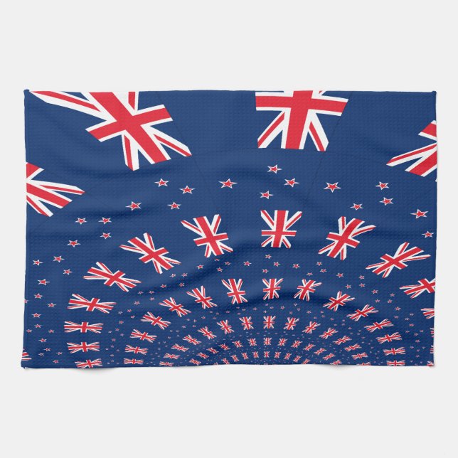 Beautiful New Zealand Flag Art Print Design Kitchen Towel (Horizontal)