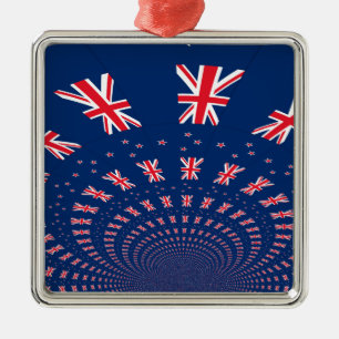 Beautiful New Zealand Flag Art Print Design Metal Ornament