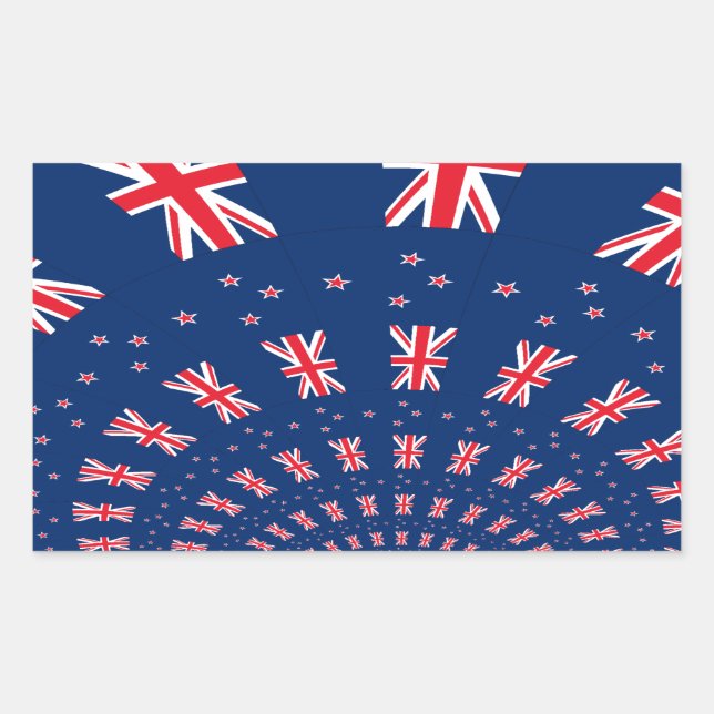 Beautiful New Zealand Flag Art Print Design Sticker (Front)