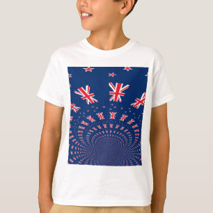 Beautiful New Zealand Flag Art Print Design T-Shirt