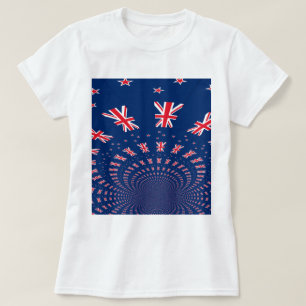 Beautiful New Zealand Flag Art Print Design T-Shirt