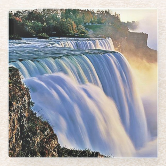Beautiful Niagara Falls Glass Coaster (Front)