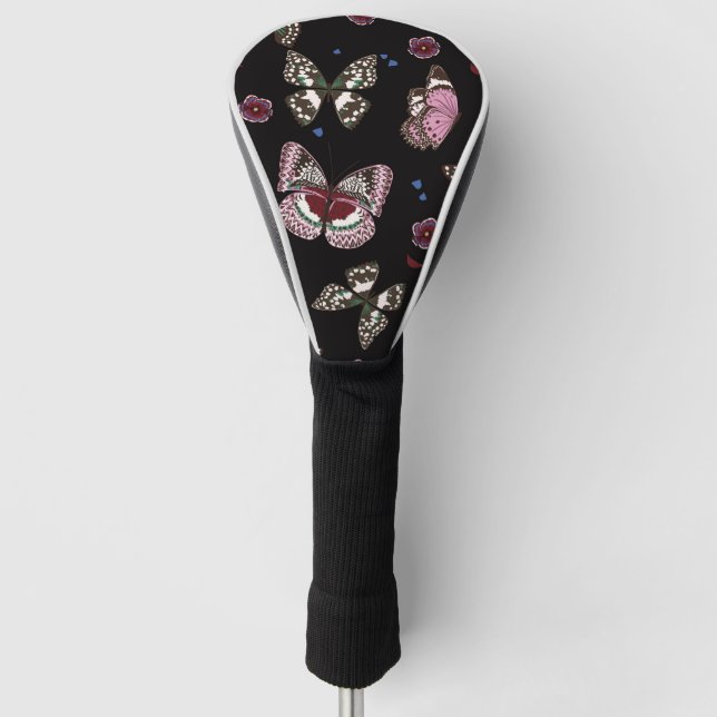 Beautiful Night Flying Butterflies Golf Head Cover (Front)