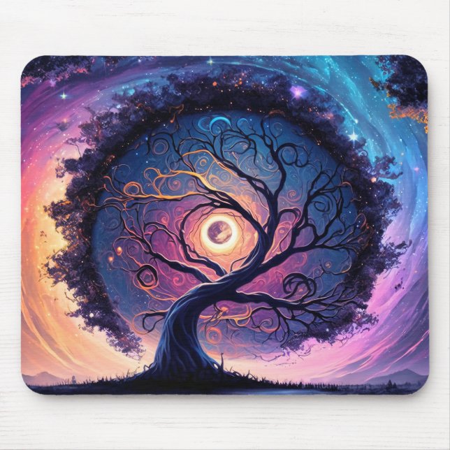 Beautiful Night Sky Illustration Mouse Pad (Front)