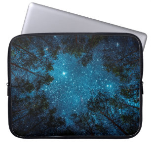 Beautiful night sky, the Milky Way and the trees.  Laptop Sleeve