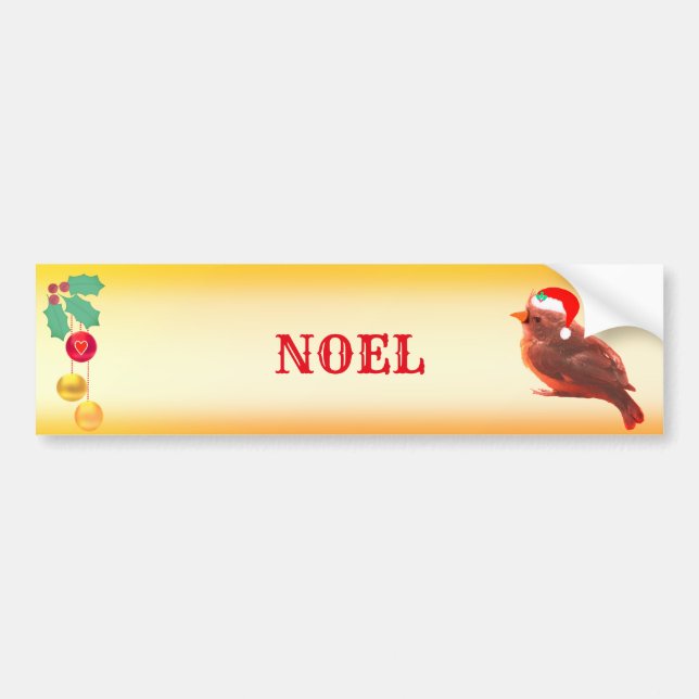 Beautiful Noel Bird Bumper Sticker (Front)