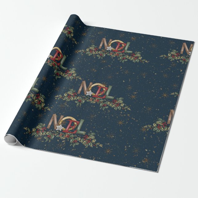 Beautiful Noel Wrapping Paper (Unrolled)