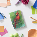 Beautiful Northern Red Cardinal Bird Painting Art  iPad Mini Cover<br><div class="desc">Beautiful Northern Red Cardinal Bird Painting Art Watercolor Migned - Green</div>