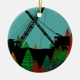 Beautiful Northwest Crane Operating Engineer Art Ceramic Ornament
