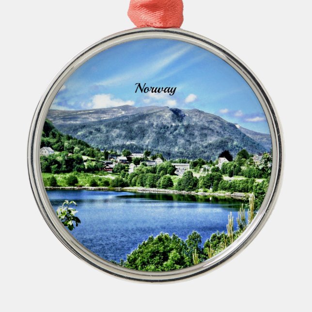 Beautiful Norway Metal Ornament (Front)