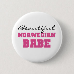 Beautiful Norwegian Babe 2 Inch Round Button