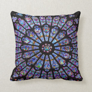 Beautiful Notre Dame Rose Window Throw Pillow