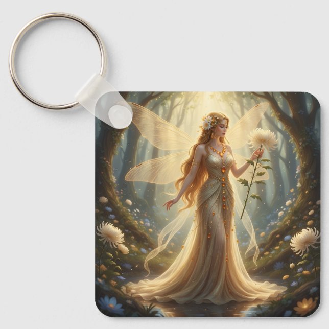 Beautiful November Topaz Fairy Keychain (Front)