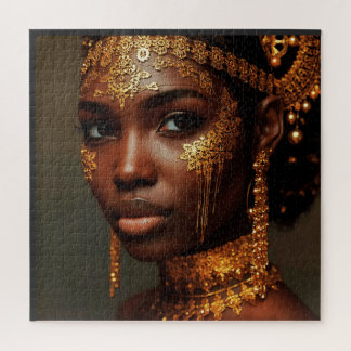 Beautiful Nubian Goddess in Gold Jigsaw Puzzle