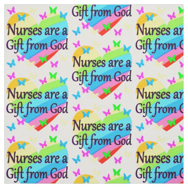 BEAUTIFUL NURSES ARE A GIFT FROM GOD FABRIC (Swatch)