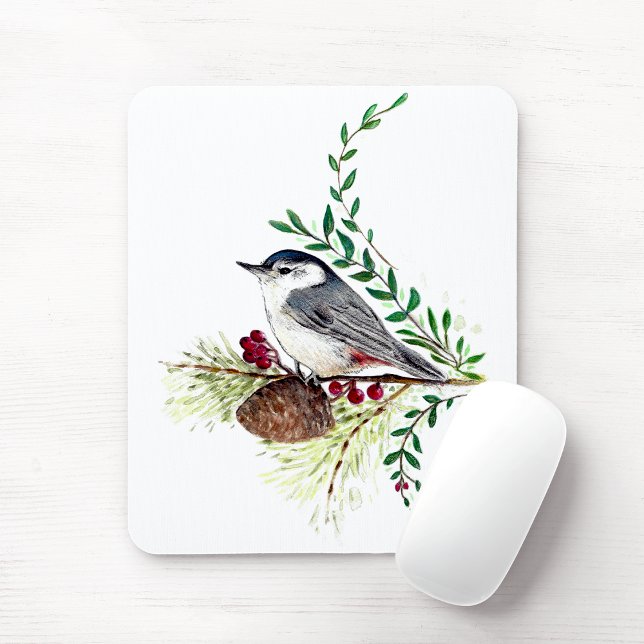 Beautiful Nuthatch Bird Mouse Pad (Beautiful Nuthatch Bird Mouse Pad from Jenn's Emporium.)
