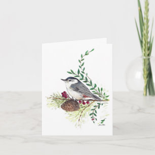 Beautiful Nuthatch Watercolor Note Card