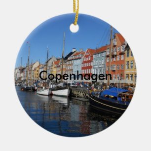 Beautiful Nyhavn, Copenhagen in Denmark Ceramic Ornament