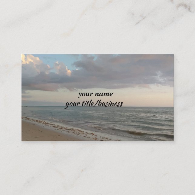 Beautiful Ocean Background Business Card (Front)