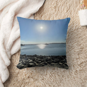 Beautiful Ocean Blue Scenic Throw Pillow