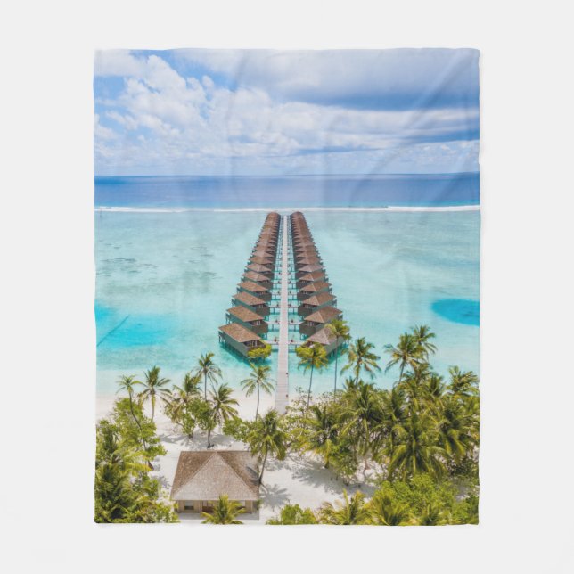 Beautiful Ocean Creatures Fleece Blanket (Front)