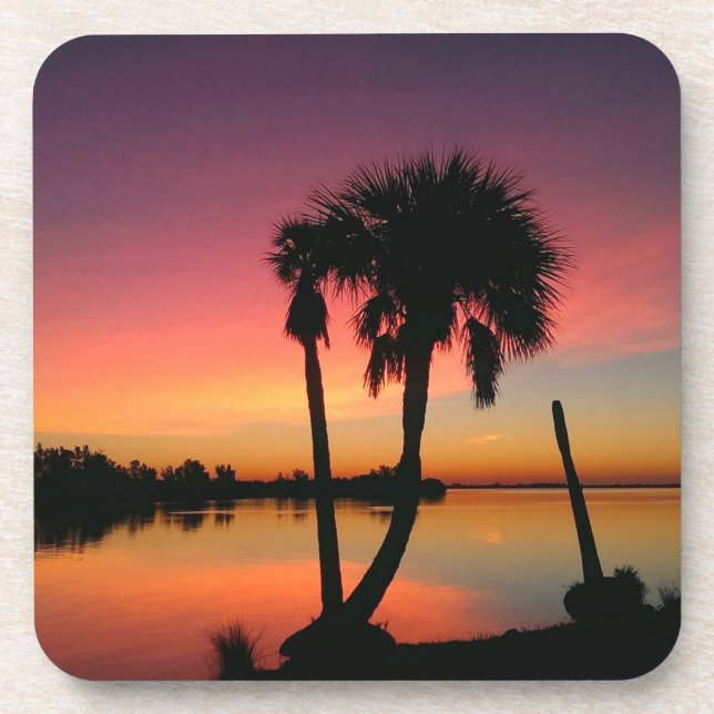 Beautiful Ocean Inlet Sunset Coasters ~ Set Of Six (Front)