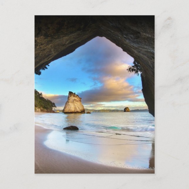 Beautiful Ocean Rock Arch Formation on Beach Postcard (Front)