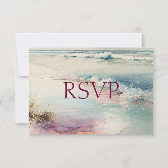 Beautiful Ocean RSVP Card (Front)