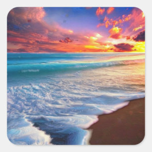 Beautiful Ocean Square Sticker
