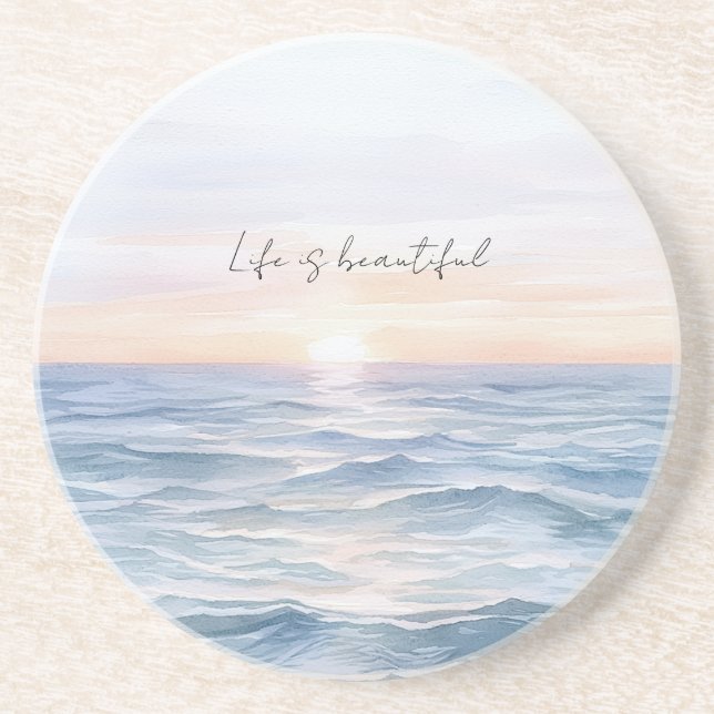 Beautiful Ocean Sunset Coaster (Front)