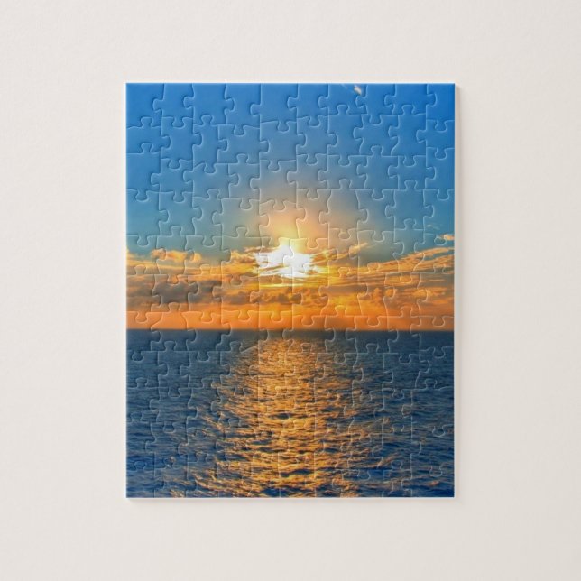 Beautiful ocean sunset jigsaw puzzle (Vertical)