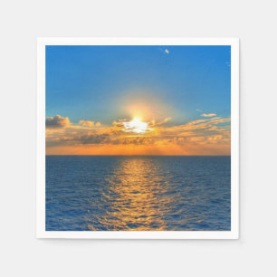 Beautiful ocean sunset napkin