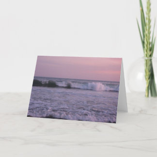 Beautiful Ocean Water Wave Sunset Greeting Card