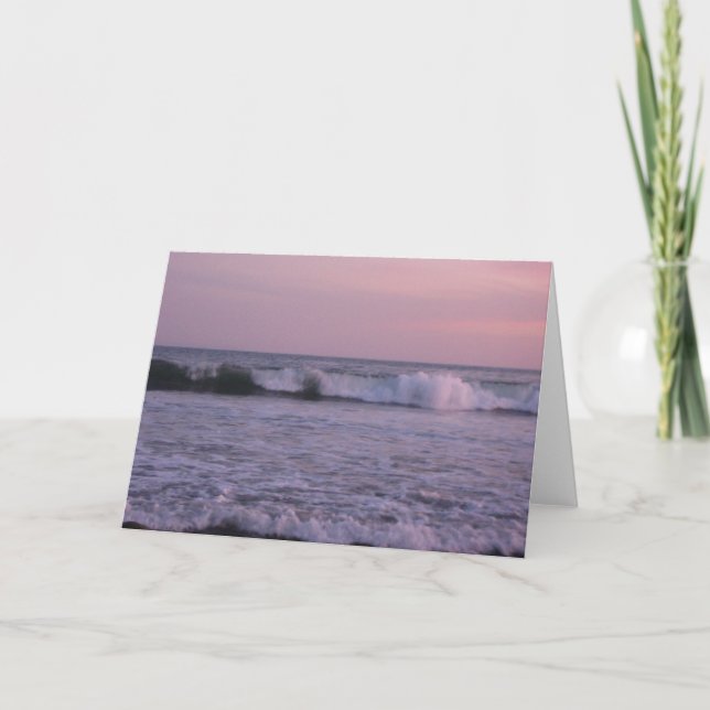 Beautiful Ocean Water Wave Sunset Greeting Card (Front)