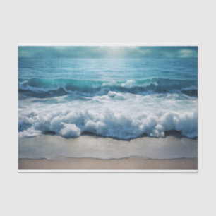 Beautiful Ocean Waves Crashing at the Beach  Tissue Paper