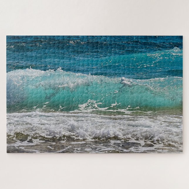 Beautiful Ocean Waves Landscape Photograph Art Jigsaw Puzzle (Horizontal)