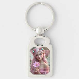 Beautiful October Fairy in Cosmos Keychain