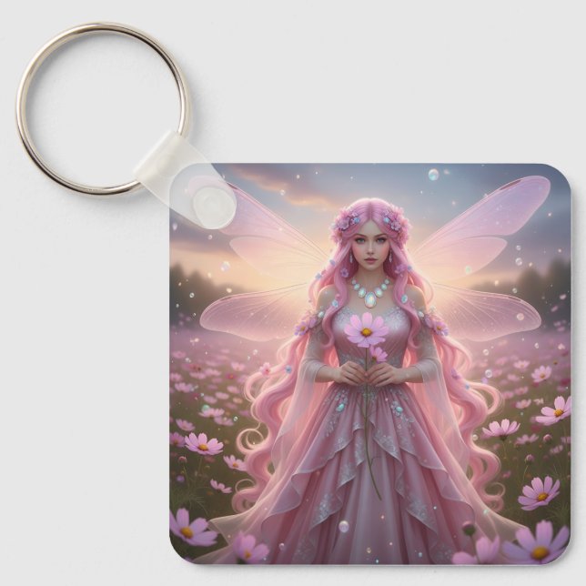 Beautiful October Opal Fairy Keychain (Front)