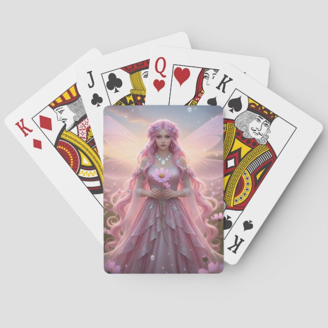 Beautiful October Opal Fairy Playing Cards (Back)